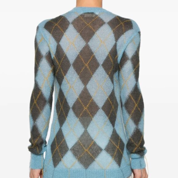 BNWT AW24 MARNI ARGYLE MOHAIR SWEATER 50 - Picture 11 of 13